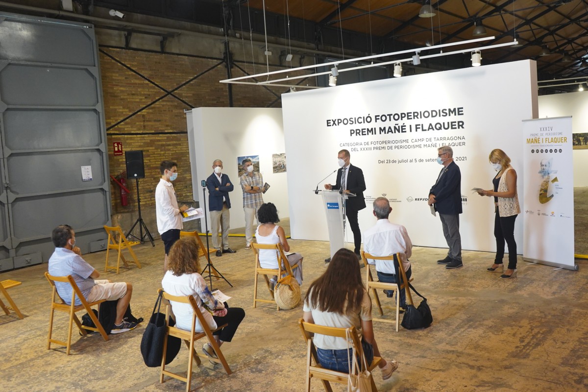 Una imatge de la inauguració de l'exposició a Tarragona 