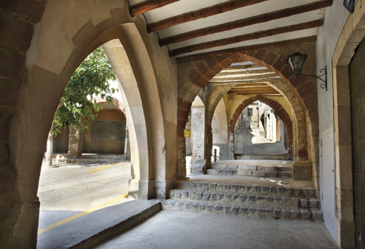 Una imatge de la plaça del Mercadal d'Alforja