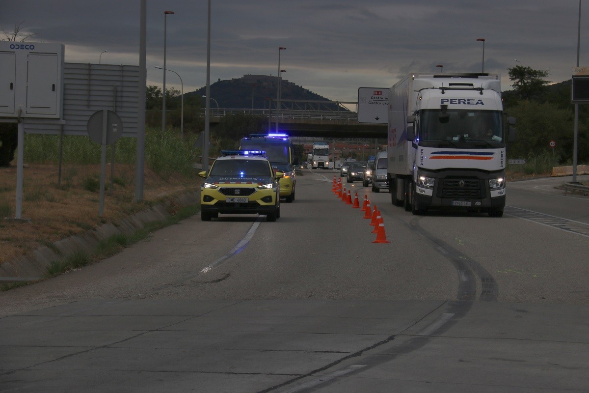 Patrulles dels Mossos a la zona de l'accident.