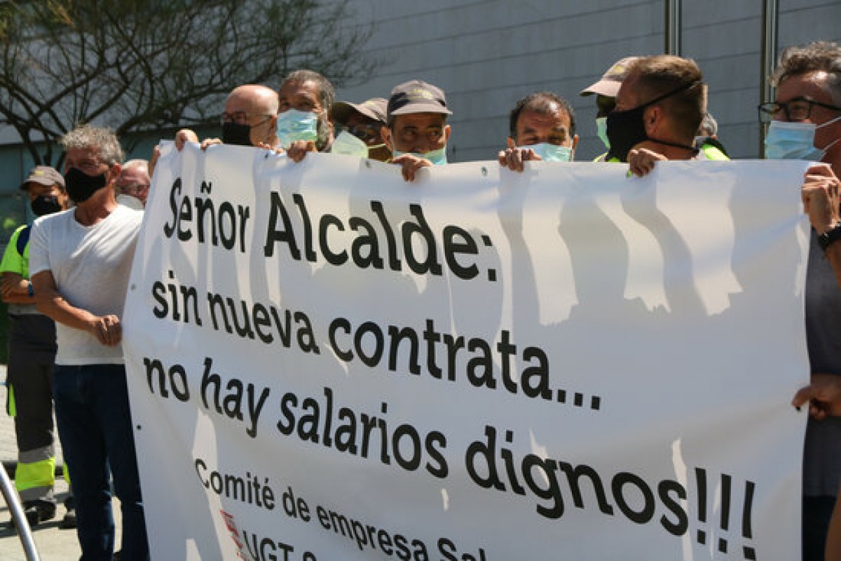 Imatge d'una protesta dels treballadors del servei de neteja de Salou