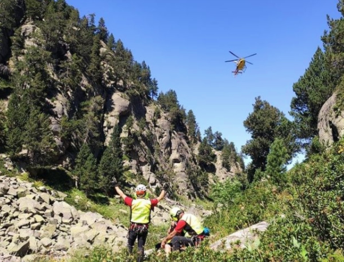 Imatge del rescat en helicòpter 