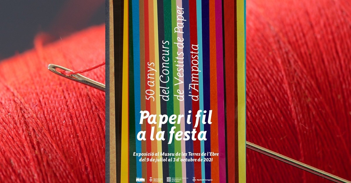 Cartell de l'exposició sobre el concurs de Vestits de Paper d'Amposta 