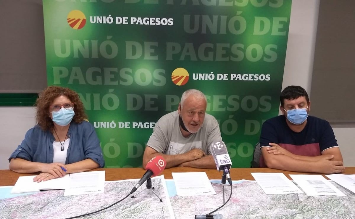 Imatge de la roda de premsa d’Unió de Pagesos a Reus