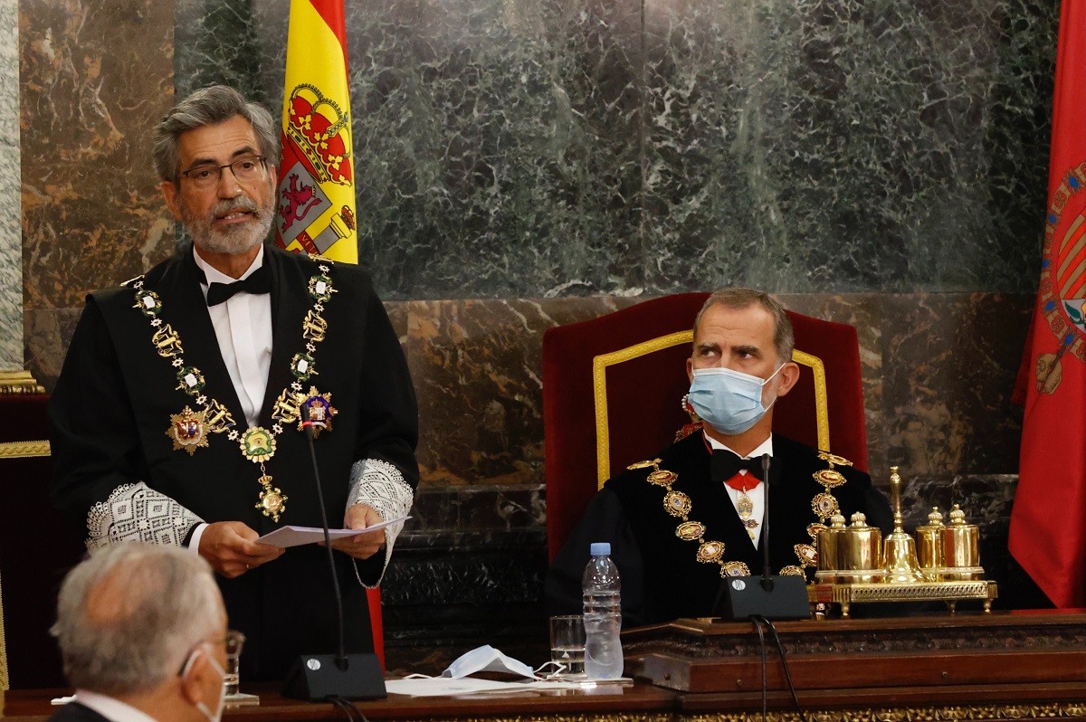 El president del CGPJ, Carlos Lesmes, durant l'obertura de l'any judicial