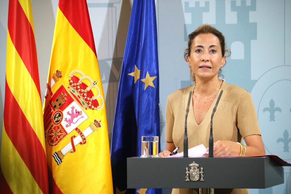 Raquel Sánchez, en la roda de premsa on va anunciar la decisió sobre el Prat