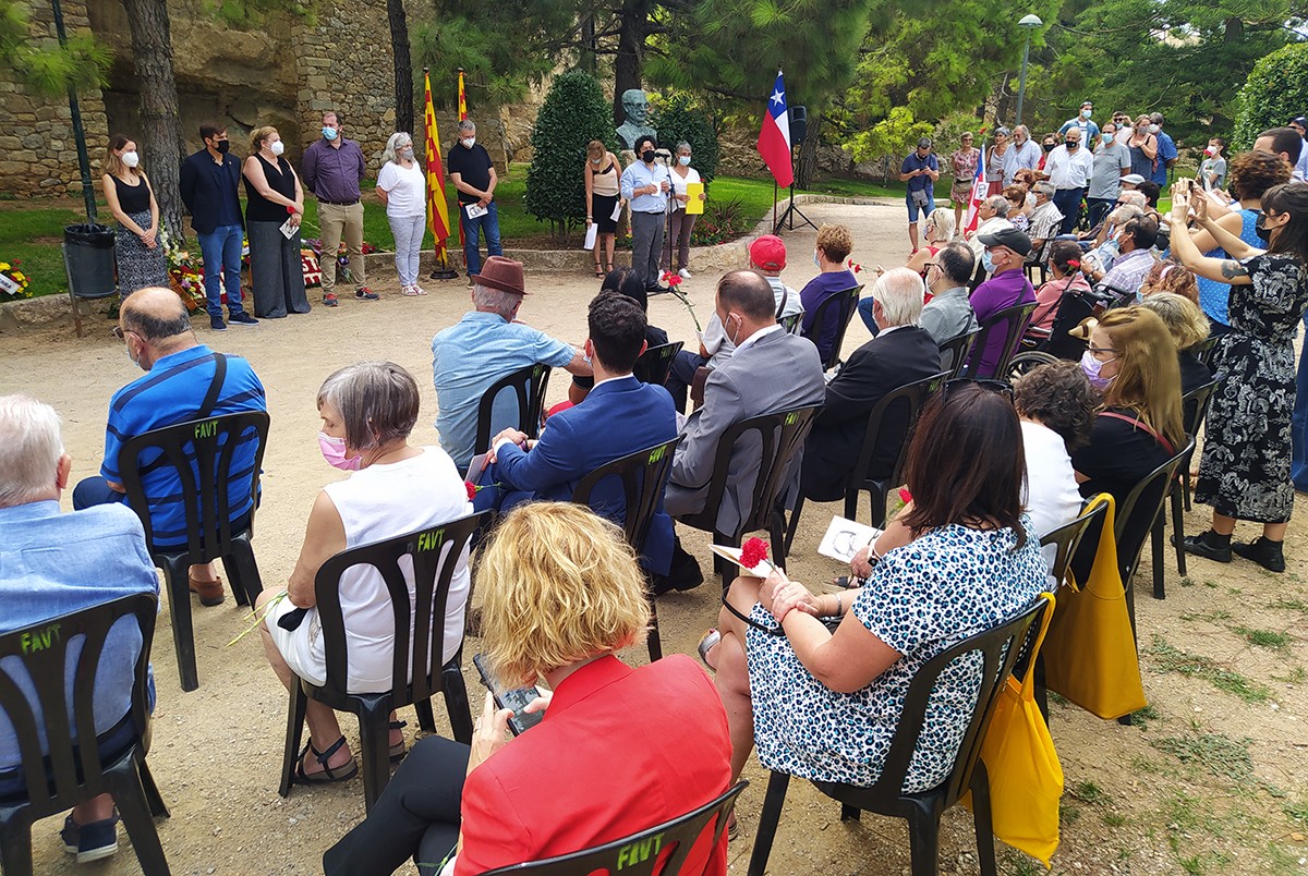 L'acte en homenatge a Salvador Allende, als jardins del Camp de Mart, a Tarragona.
