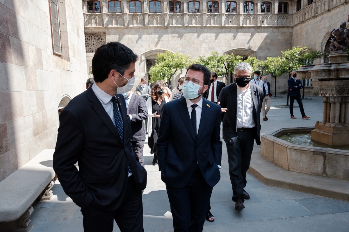 Jordi Puigneró i Pere Aragonès al Palau de la Generalitat