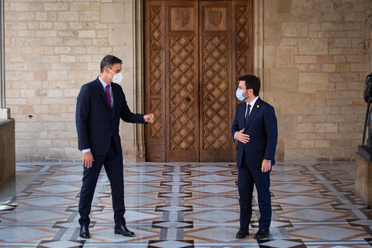 Pere Aragonès i Pedro Sánchez, en la reunió a la Generalitat del passat 15 de setembre.