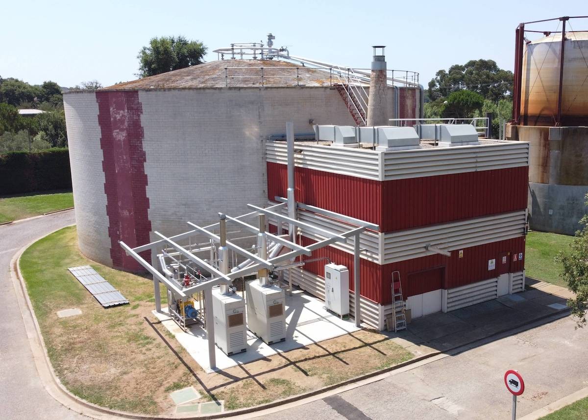 La nova planta de biogàs d'Agbar a la depuradora de Palamós.
