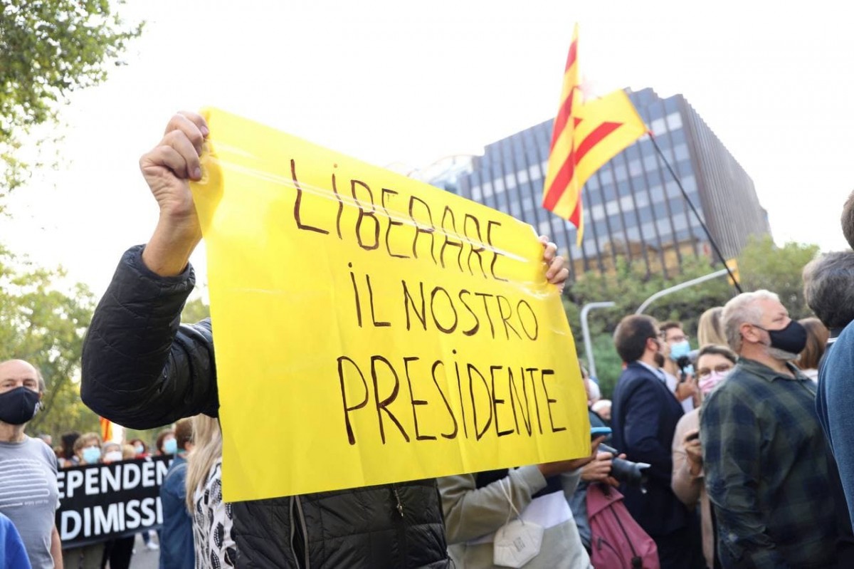 Concentració en suport a Carles Puigdemont a Barcelona