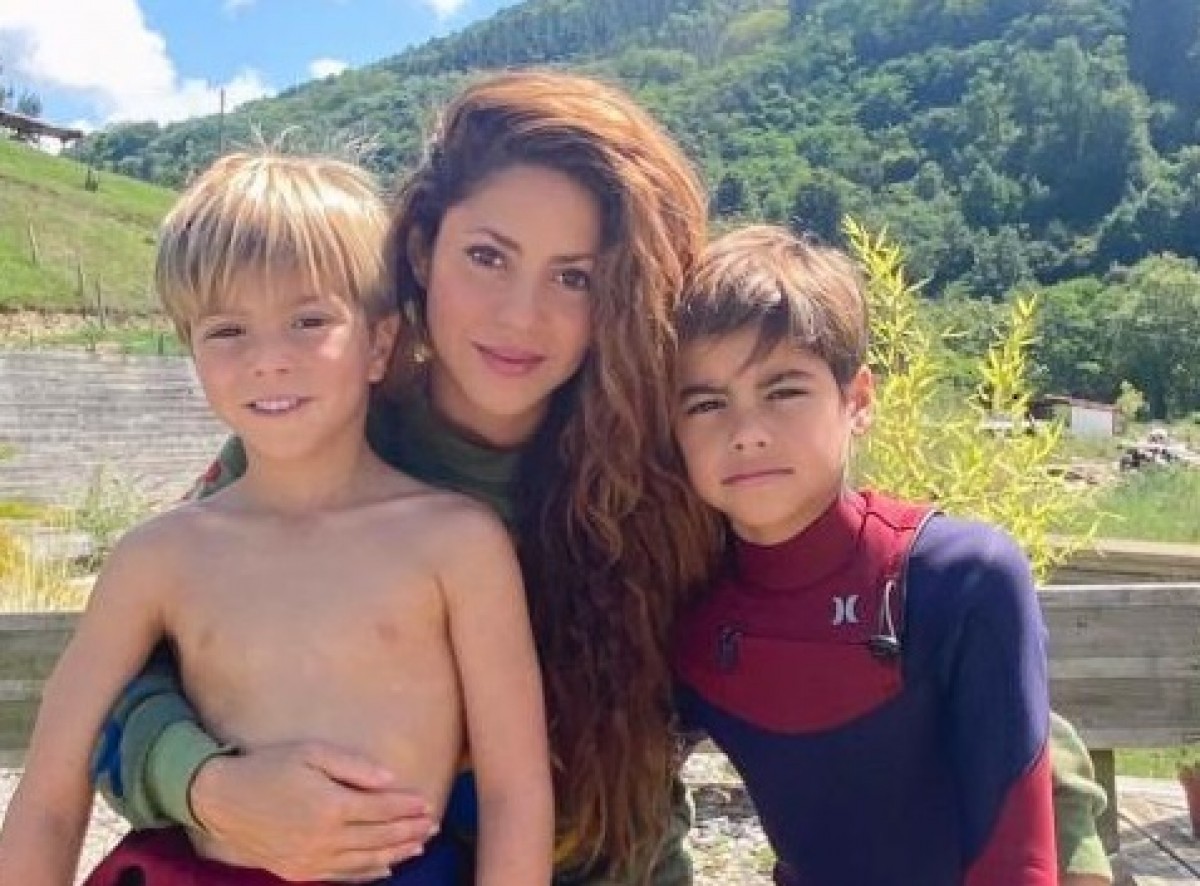 Shakira amb els seus dos fills, Milan i Sasha, de vacances