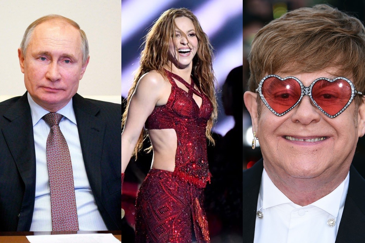 Vladimir Putin, Shakira i Elton John