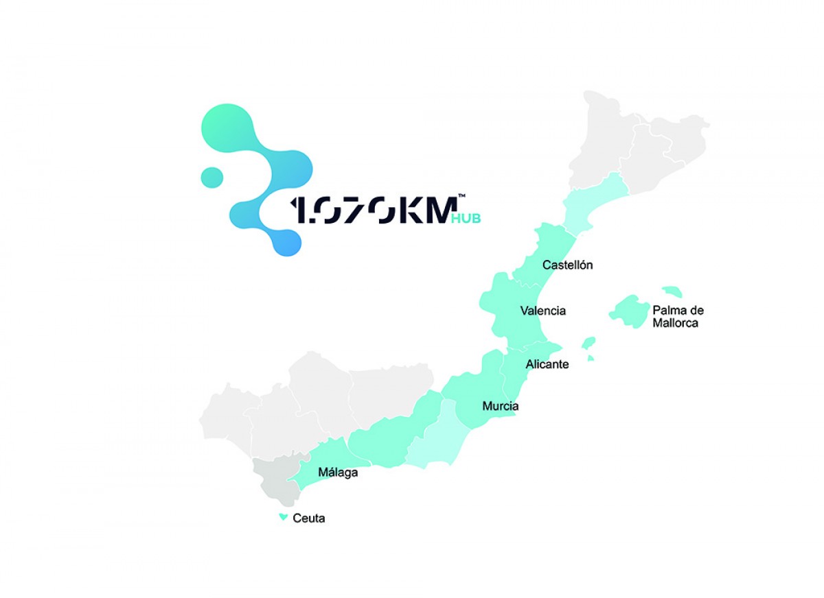 El 1070 Km HUB abasta els hubs tecnològics de l'arc mediterrani de l'Estat Espanyol