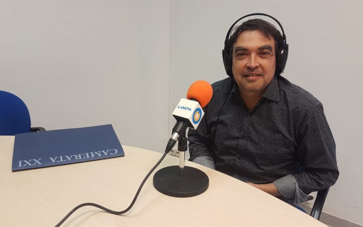 Xavier Blanc als estudis de LANOVA Ràdio