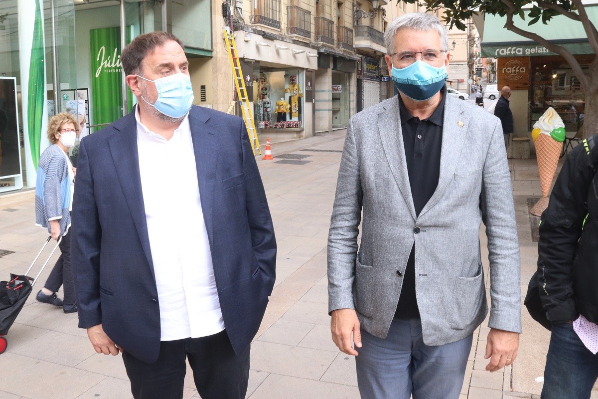 Oriol Junqueras amb l'alcalde de Tarragona, Pau Ricomà, divendres passat