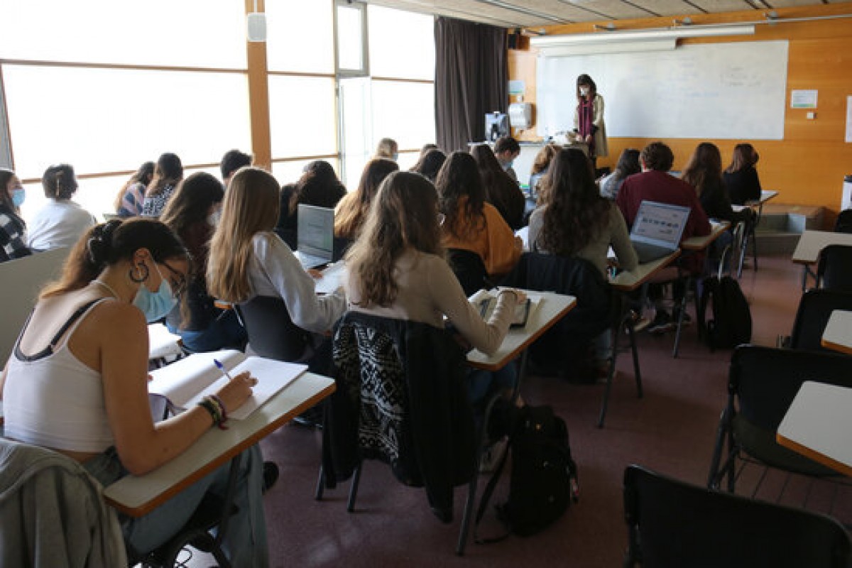 Una aula d'italià a la facultat de Traducció i Interpretació