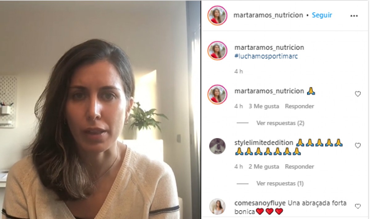 Marta Ramos donant informació nova del cas a Instagram