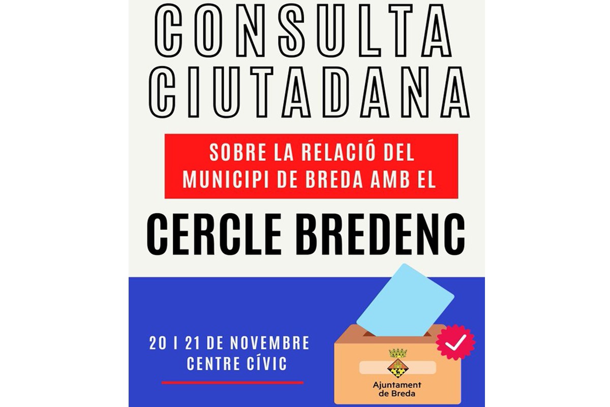 Cartell de l'Ajuntament de Breda sobre la consulta ciutadana