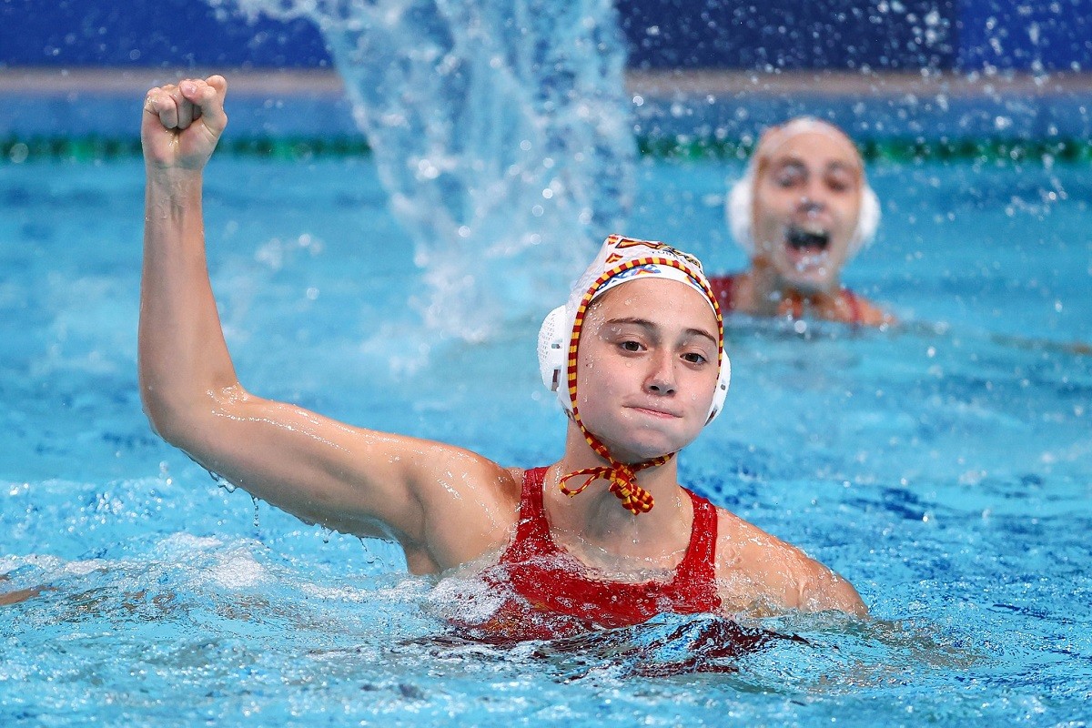 Elena Ruiz, en un partit dels Jocs Olímpics de Tòquio, on va aconseguir la plata.