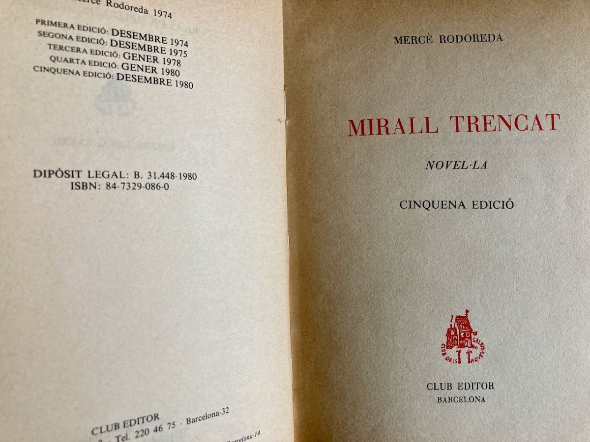 «Mirall trencat», de Mercè Rodoreda, és una de les lectures obligatòries per als batxillers.