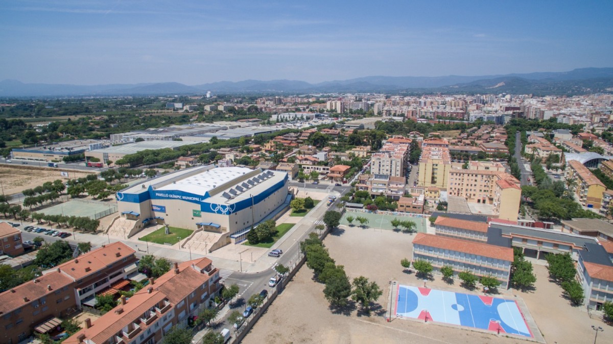 Una imatge aèria de la zona del pavelló olímpic de Reus