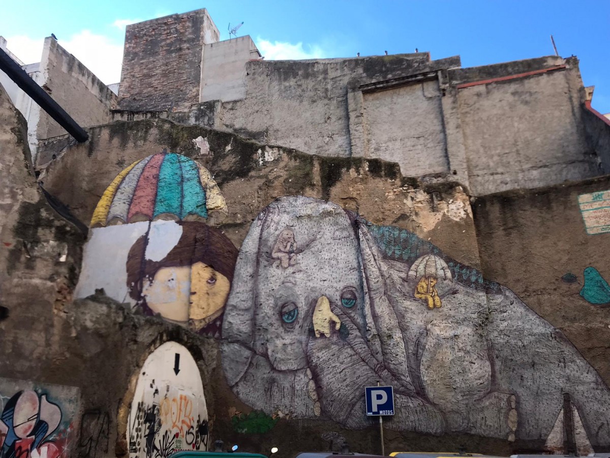 Retrat fet en un mur de Tarragona.