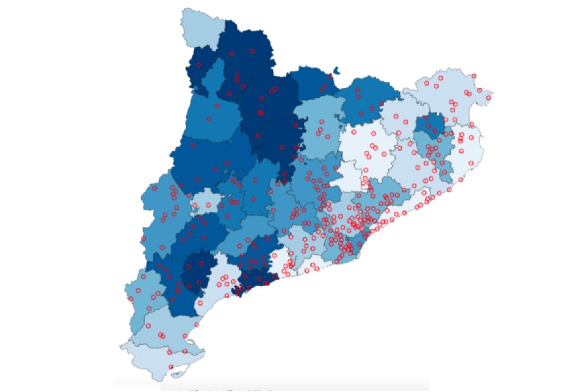 El mapa, per comarques i municipis
