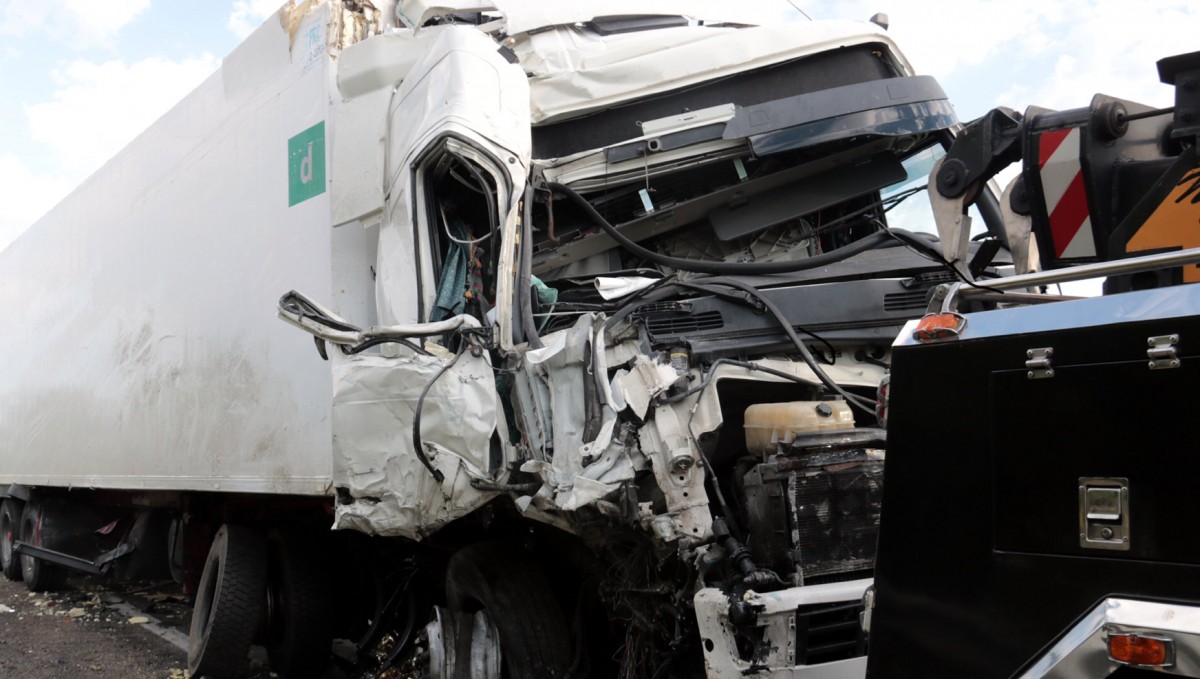 Imatge d’un dels camions afectats a l’A-2