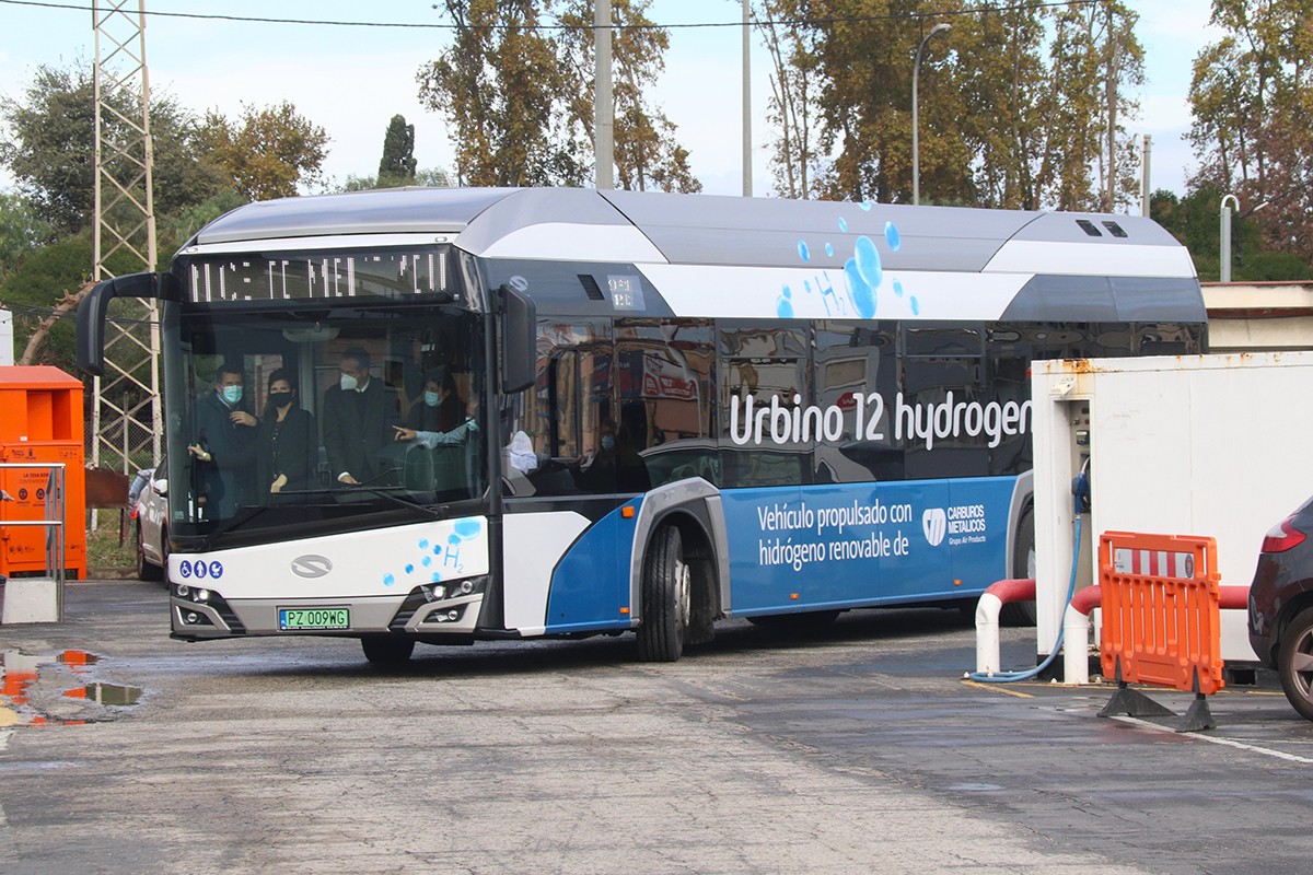 Un autobus d'hidrogen, a Tarragona.