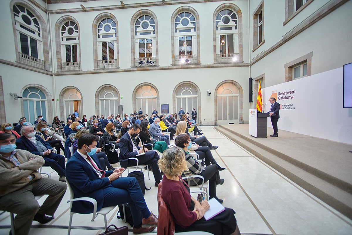 El conseller Jaume Giró, en la presentació dels pressupostos 2022
