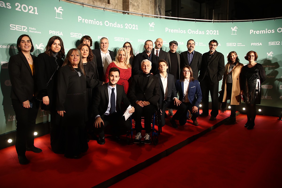 L'equip del programa «Crims», de Catalunya Ràdio, al photocall dels premis Ondas