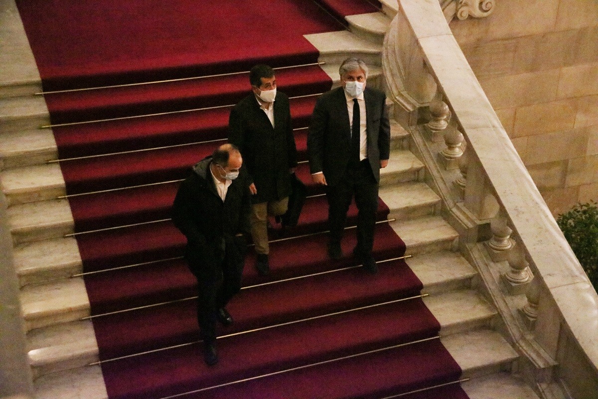 Jordi Sànchez, Albert Batet i Jordi Turull, al Parlament.