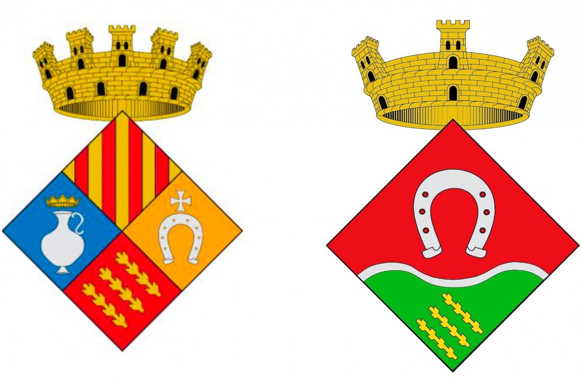 Els nous escuts de Baix Pallars (esquerra) i Farrera (dreta)