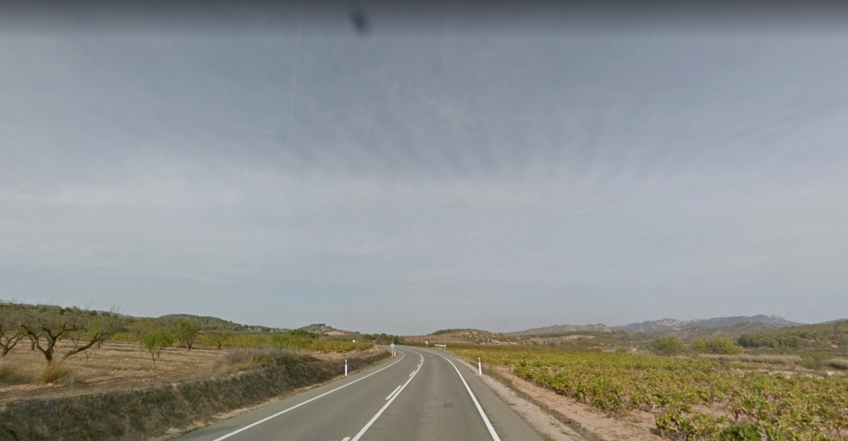 Una imatge de la carretera N-420, al seu pas per Corbera d'Ebre
