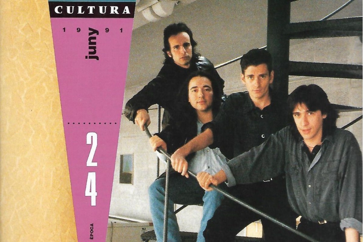 Lluís Gavaldà (Els Pets), Quim Mandado (Sangratït), Carles Sabater (Sau) i Gerard Quintana (Sopa de Cabra) a la portada de la revista 'Cultura'
