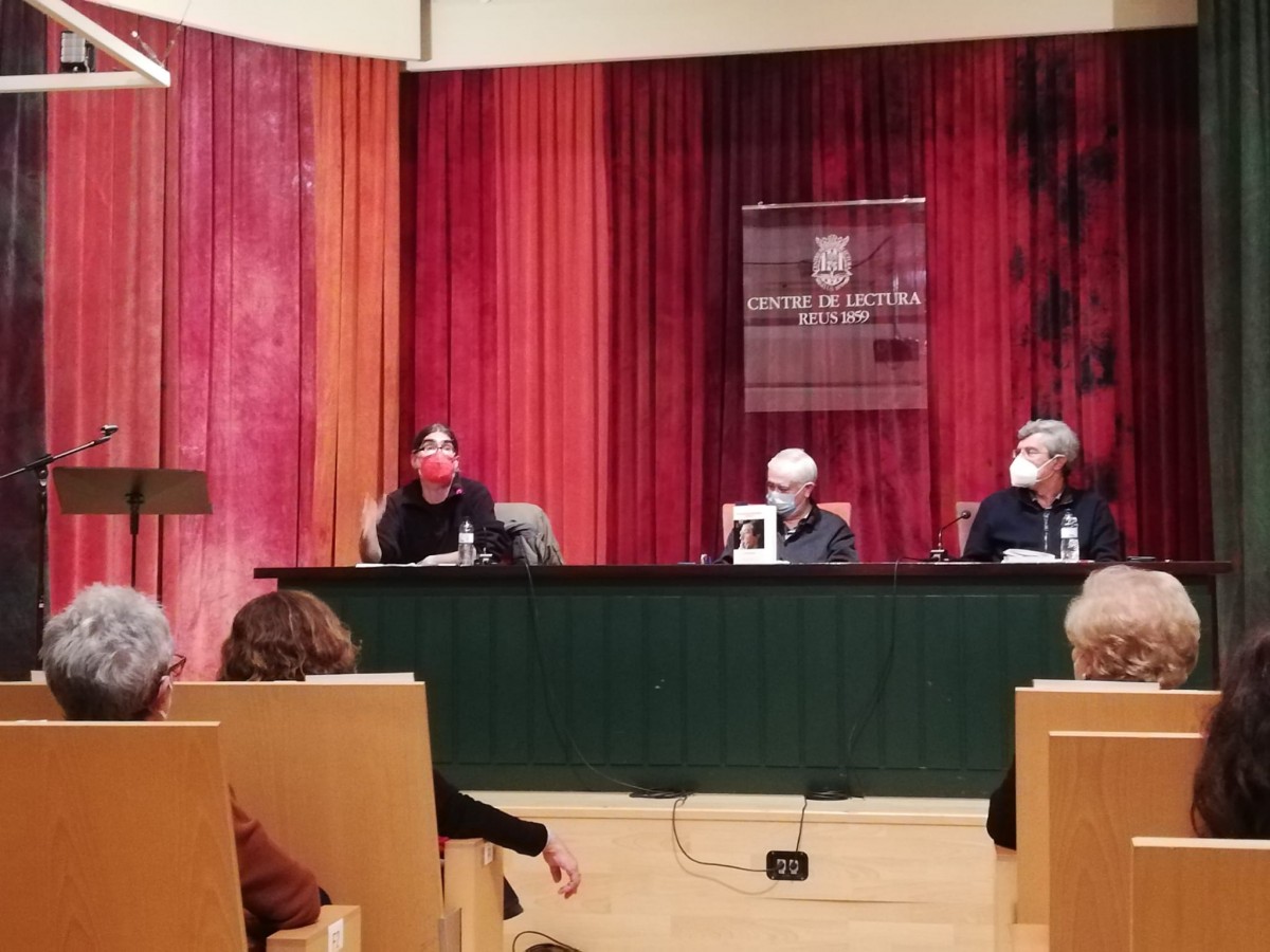 Navais, Pérez i Filella, a la presentació del llibre d'aquest últim, el passat dijous