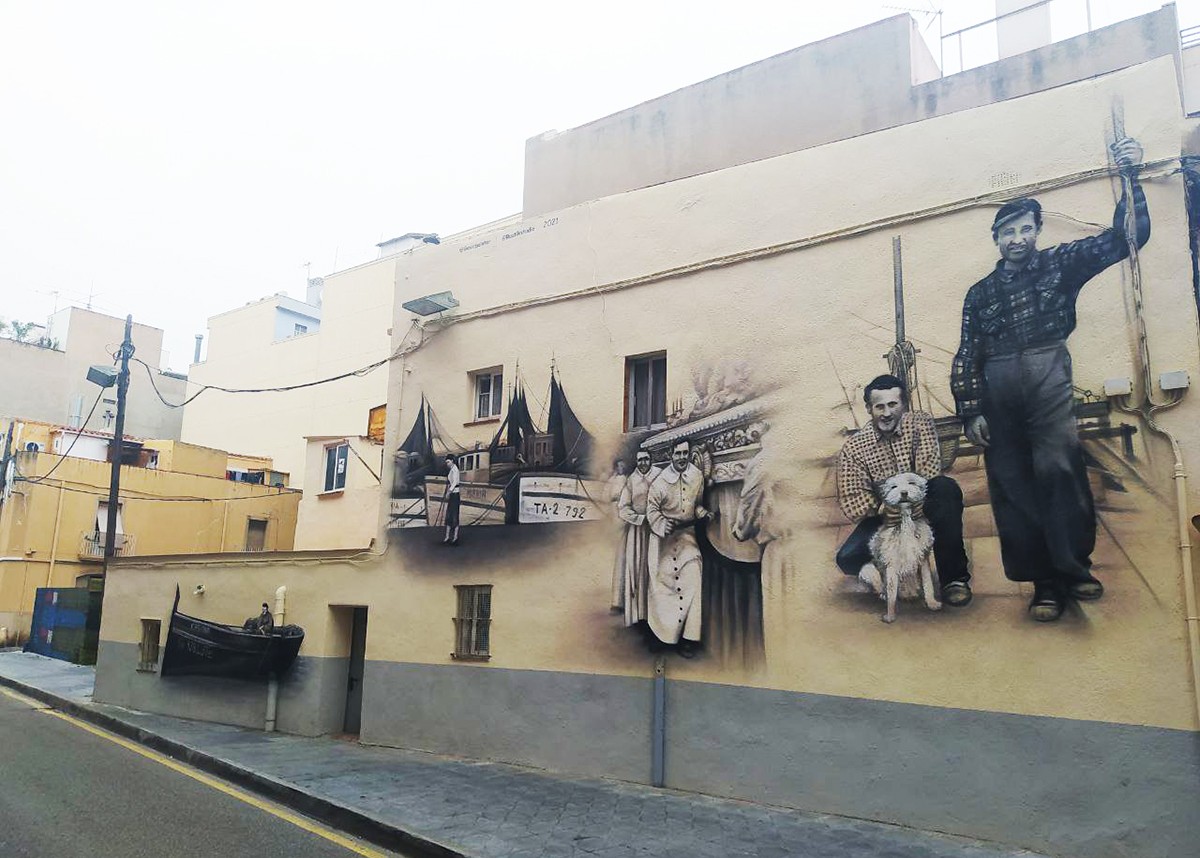 El mural, al carrer de Sant Joan, al barri del Serrallo.