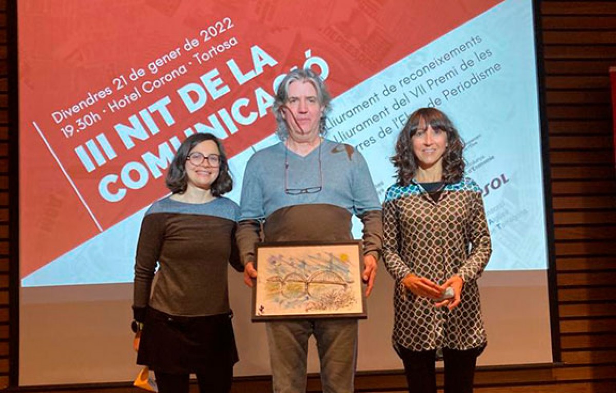 Santi Martorell, amb les periodistes Sofia Cabanes i Sílvia Berbís.