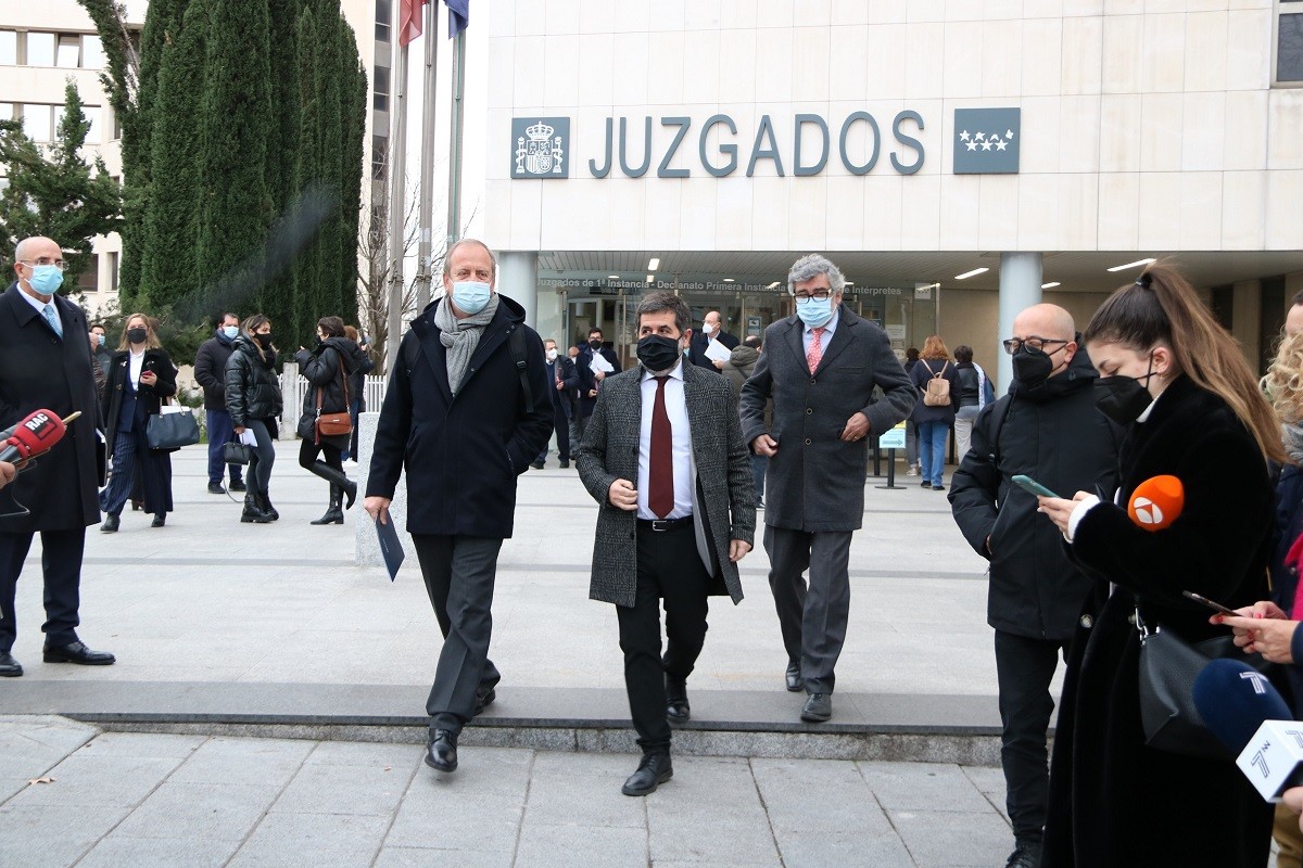 Jordi Sànchez, Jordi Pina i Quim Jubert, als jutjats de Madrid.