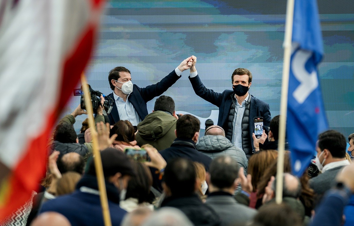Pablo Casado i Alfonso Fernández-Mañueco, en campanya.