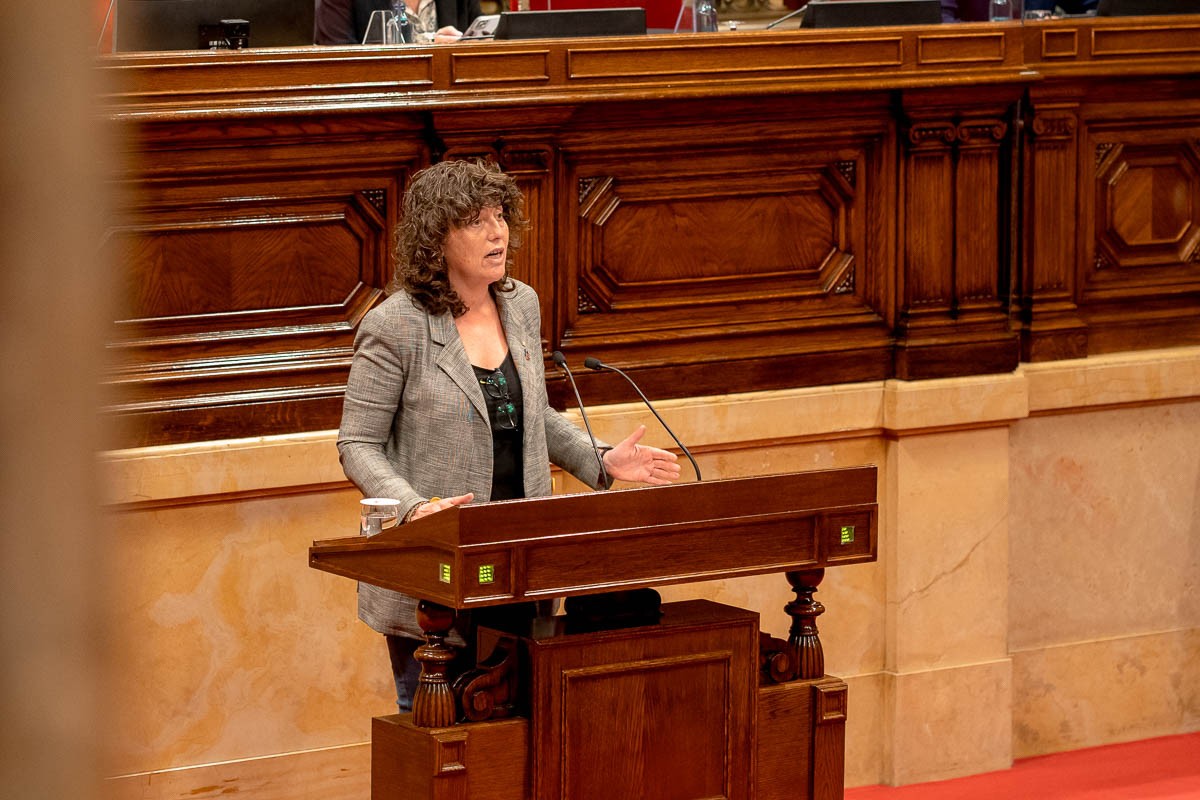 La consellera d'Acció Climàtica, Alimentació i Agenda Rural, Teresa Jordà, al Parlament