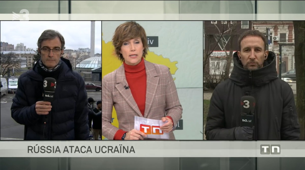Telenotícies Migdia de TV3 el dia de la invasió russa a Ucraïna
