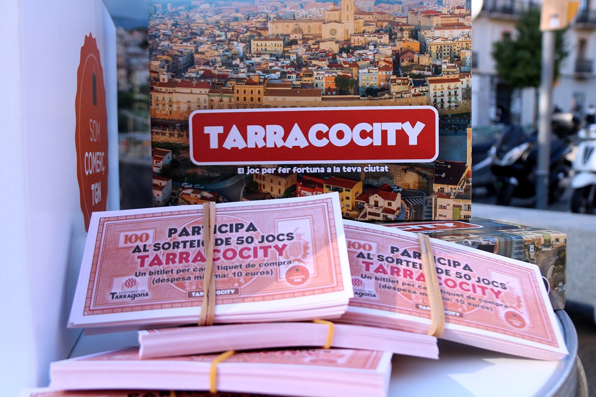 Les butlletes que se sortejaran per aconseguir el joc Tarraco City en la nova campanya per reactivar el comerç local.