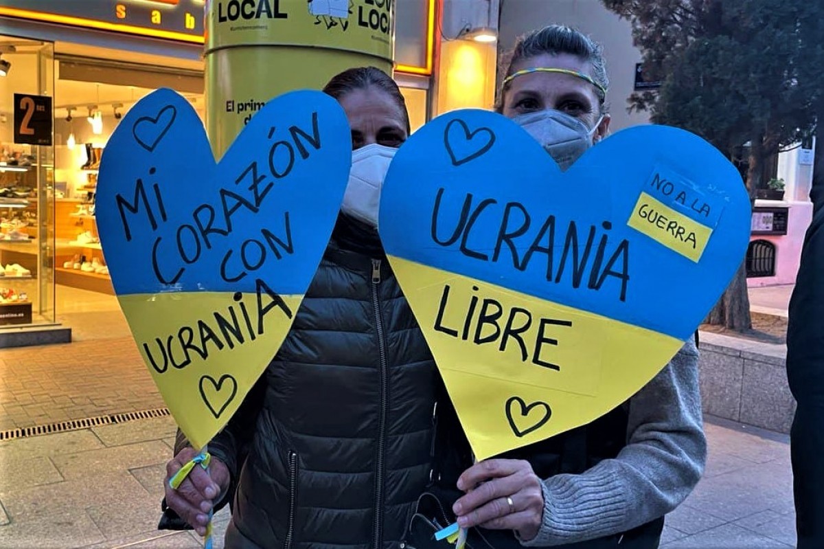 Imatge d'una concentració en suport a Ucraïna