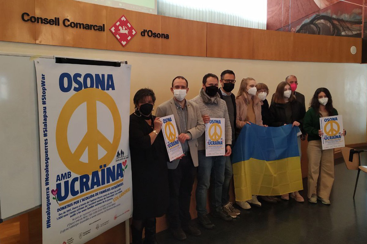 Durant la presentació de la campanya «Osona amb Ucraïna»