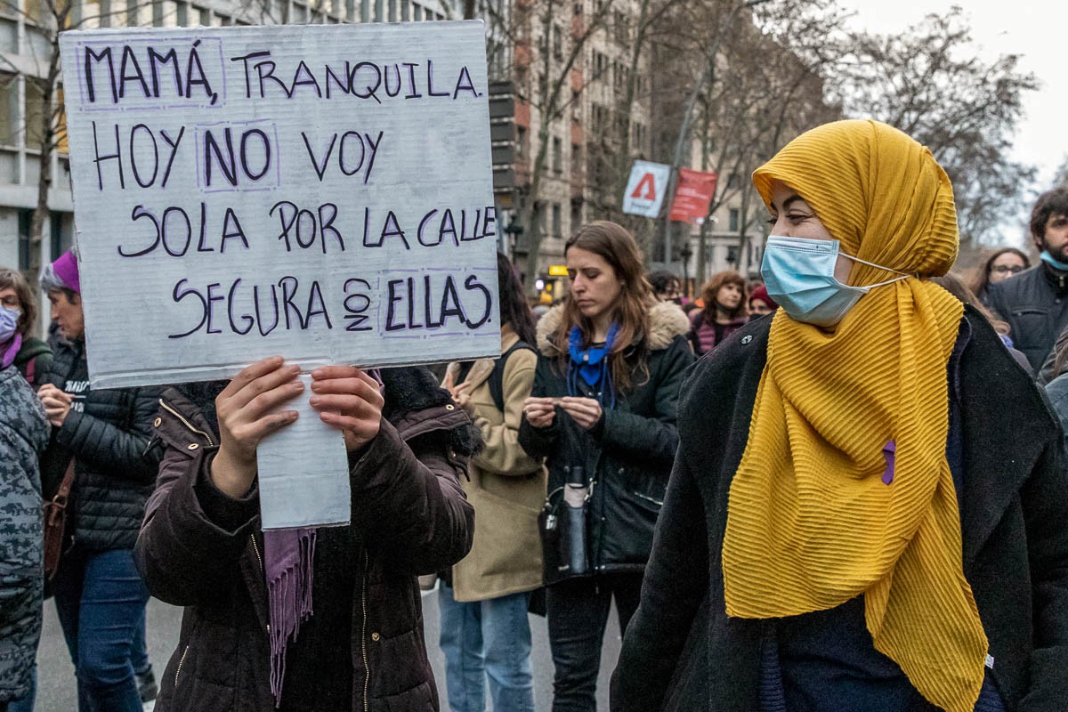 8-M: clam feminista a Barcelona, en una imatge d'arxiu