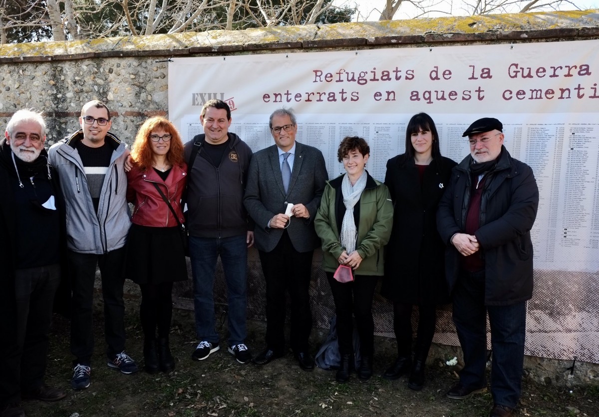 Moment de l'homenatge als refugiats republicans enterrats a Perpinyà