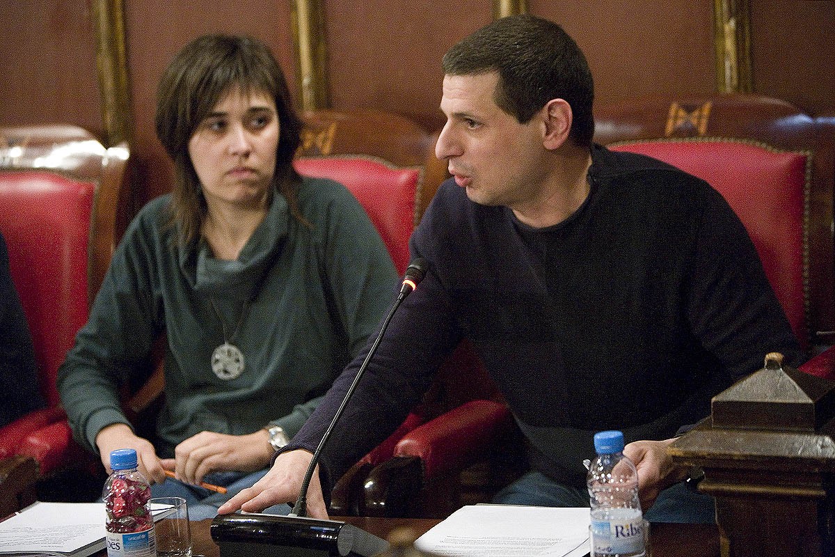 Quim Soler, durant la seva etapa de regidor a l'Ajuntament de Vic, amb Laia Jurado, el novembre de 2010.
