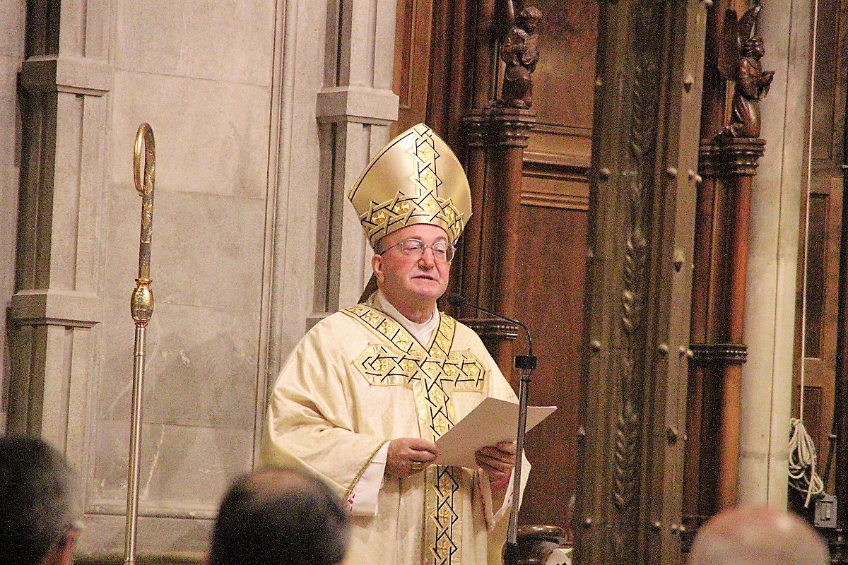 El bisbe de Solsona, Francesc Conesa, durant la celebració de l'inici del seu ministeri episcopal