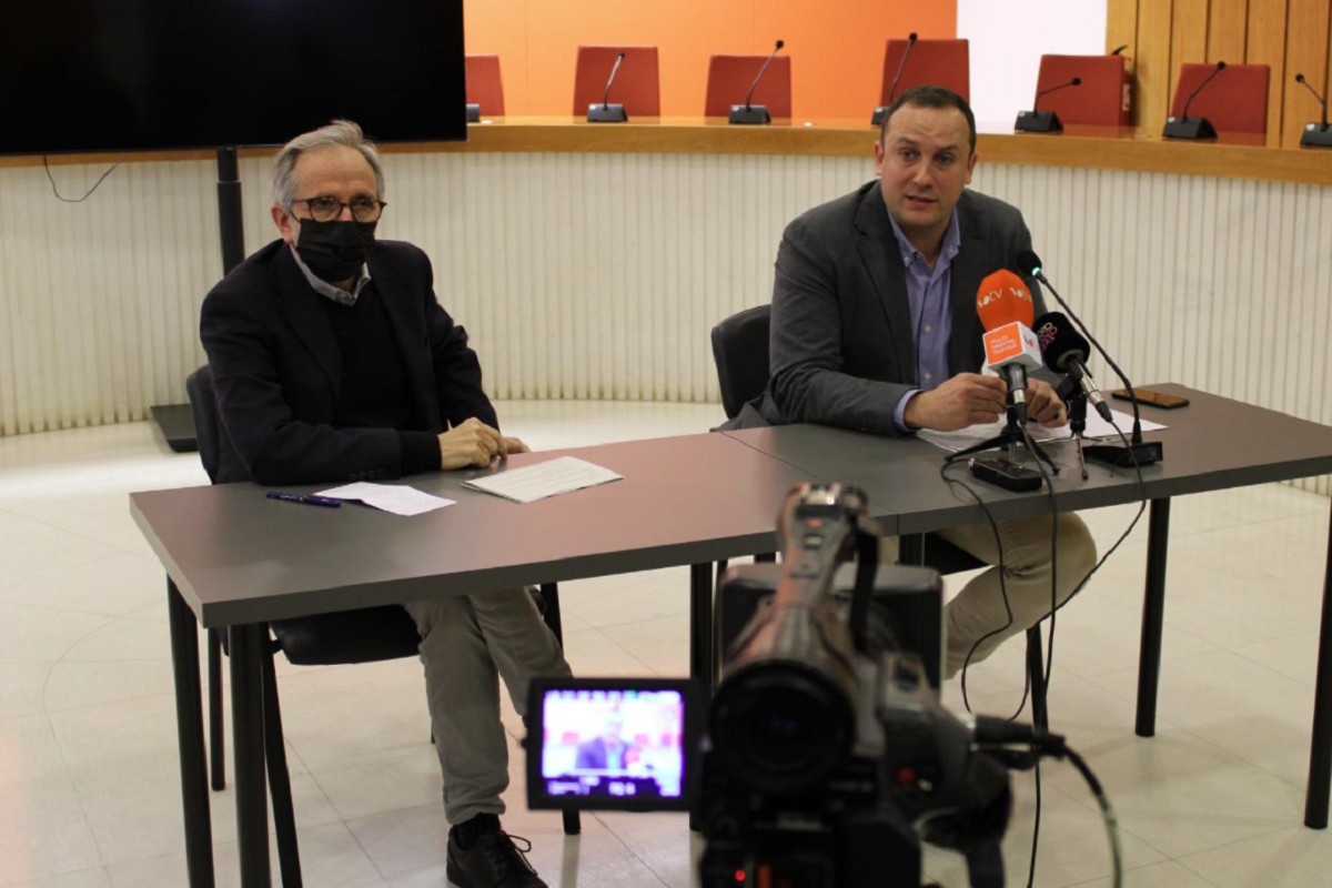 Josep Mayoral i Álvaro Ferrer, durant la roda de premsa.